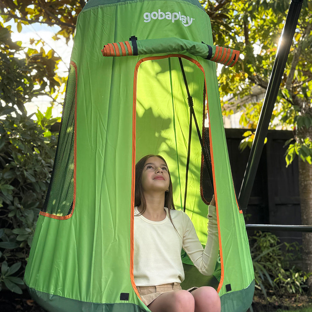 TitanMax Swing Set With Saucer Green Tent Swing