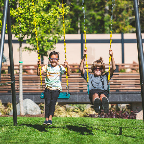 TitanPro Swing Set With Saucer Green Tent Swing