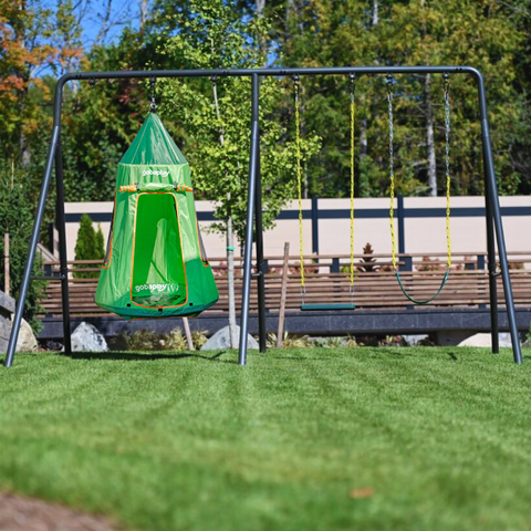 TitanPro Swing Set With Saucer Green Tent Swing