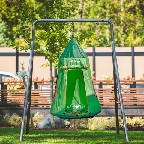 TitanFlex Swing Set with Saucer Green Tent Swing