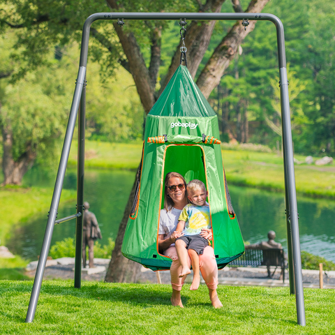 TitanFlex Swing Set with Saucer Green Tent Swing