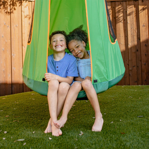 TitanFlex Swing Set with Saucer Green Tent Swing