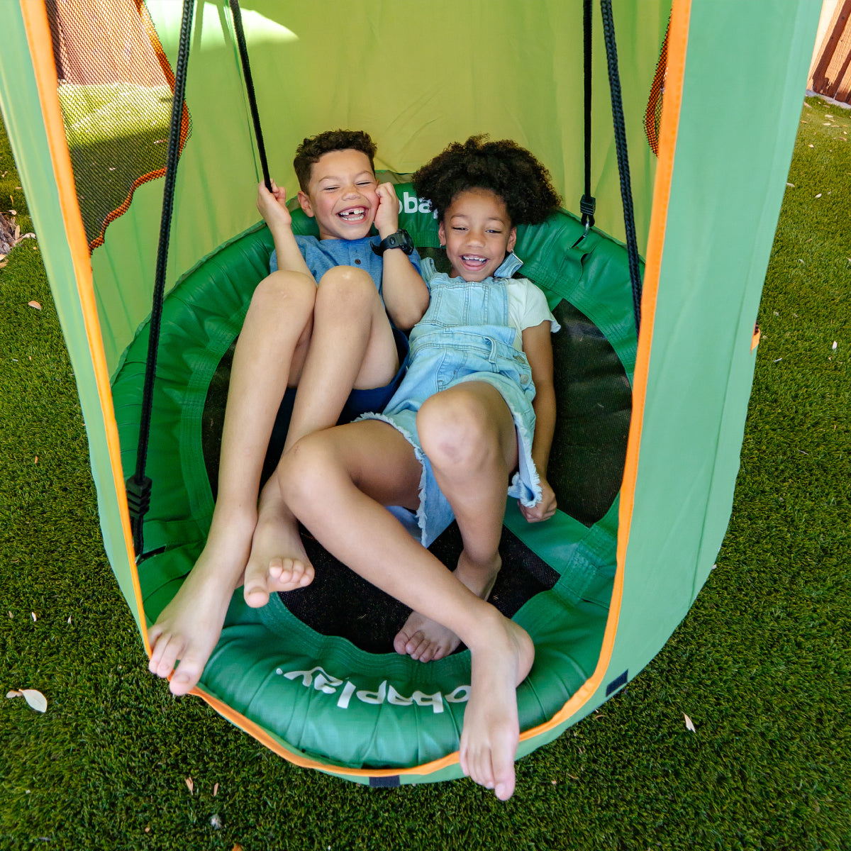 TitanFlex Swing Set with Saucer Green Tent Swing